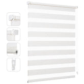 Sekey Infinitely Adjustable Double Roller Blind with Clamp Fix (No Drilling Required), Light-Filtering & Opaque, Easy Installation, Ideal for Windows in Any Room - White